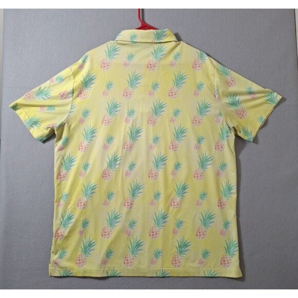 Sunday Swagger Shirt Adult XL Yellow Pineapple Polo Performance Golf Preppy Mens - Picture 6 of 8